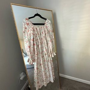 New Cotton Cute Floral Midi Dress